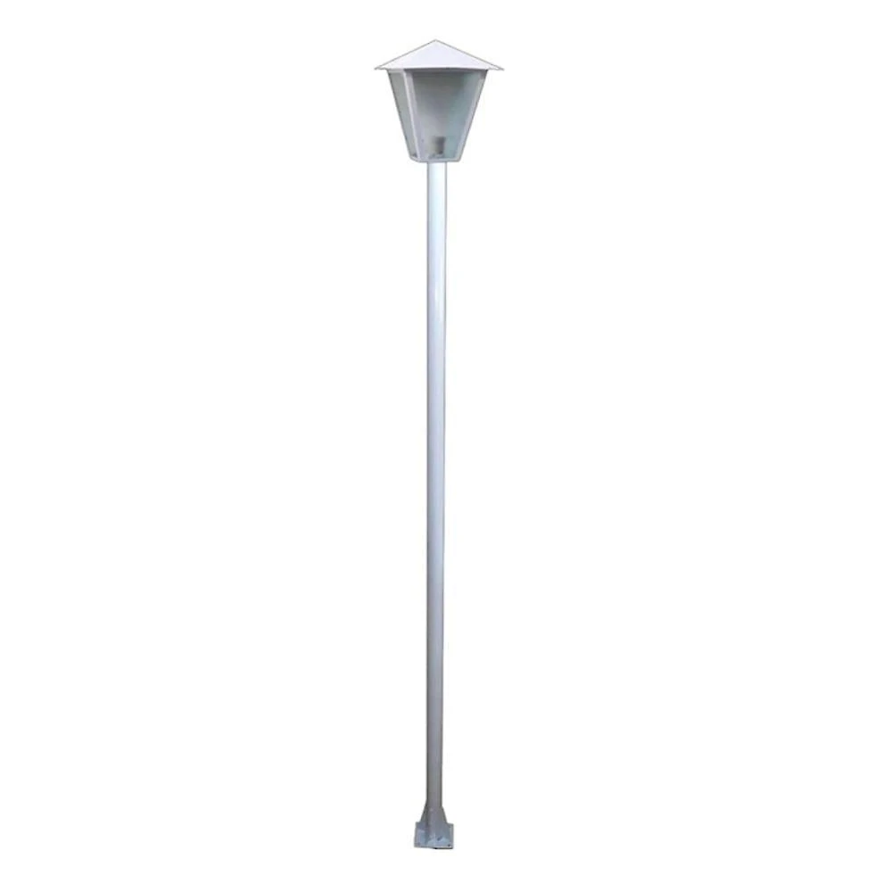 Poste e Luminária de Jardim Colonial Romana 200cm Branco Ouro Minas