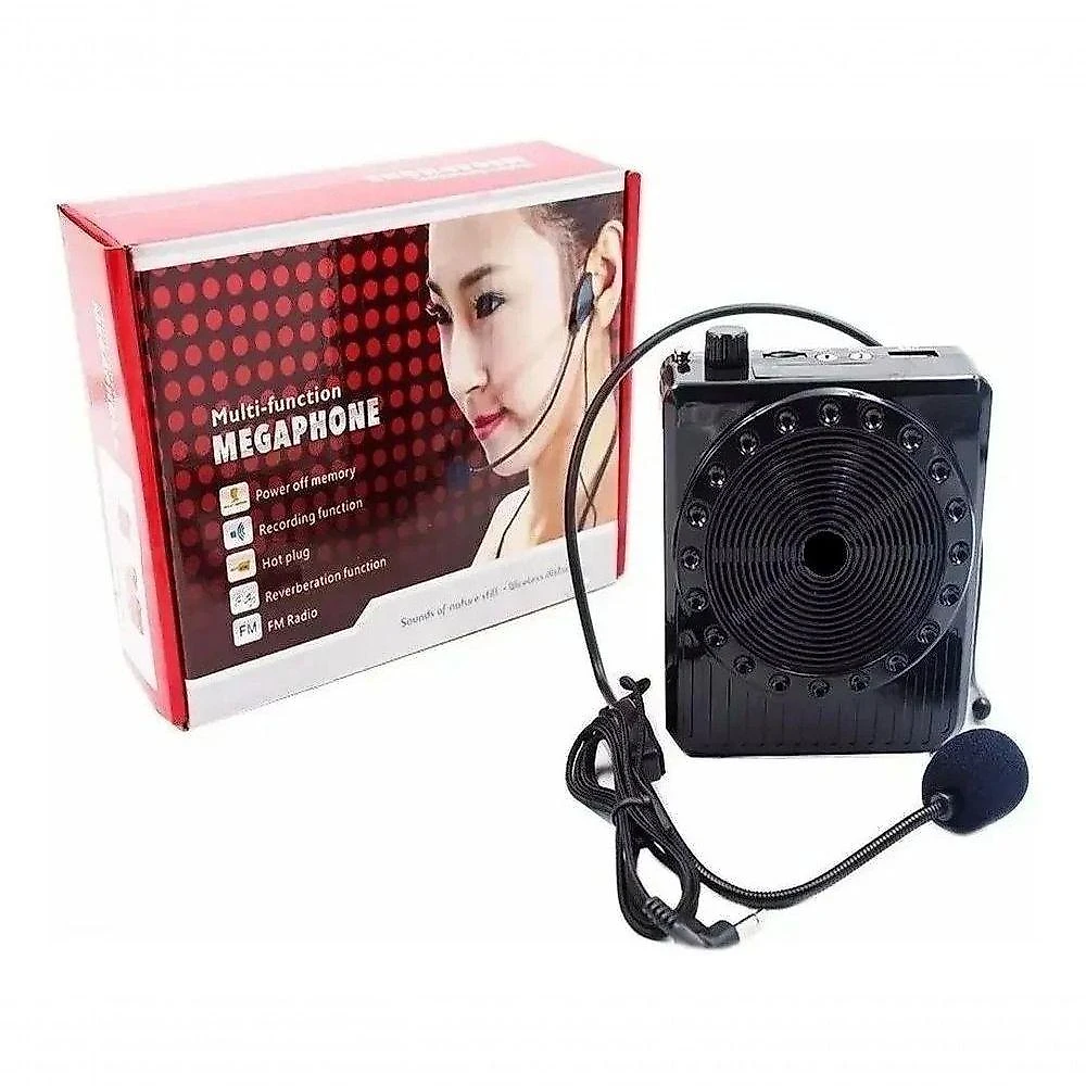 Megafone Amplificador Professor Voz Microfone Radio Fm Usb