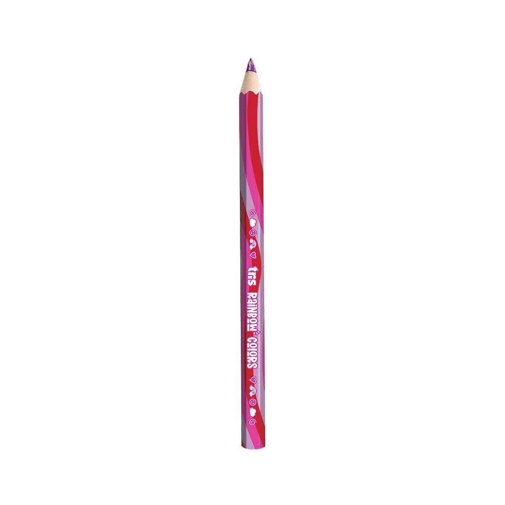 Lápis de Cor Jumbo Tris Rainbow Colors com Mina Macia 1 Unidade Rosa Escuro, Rosa Claro e Vermelho