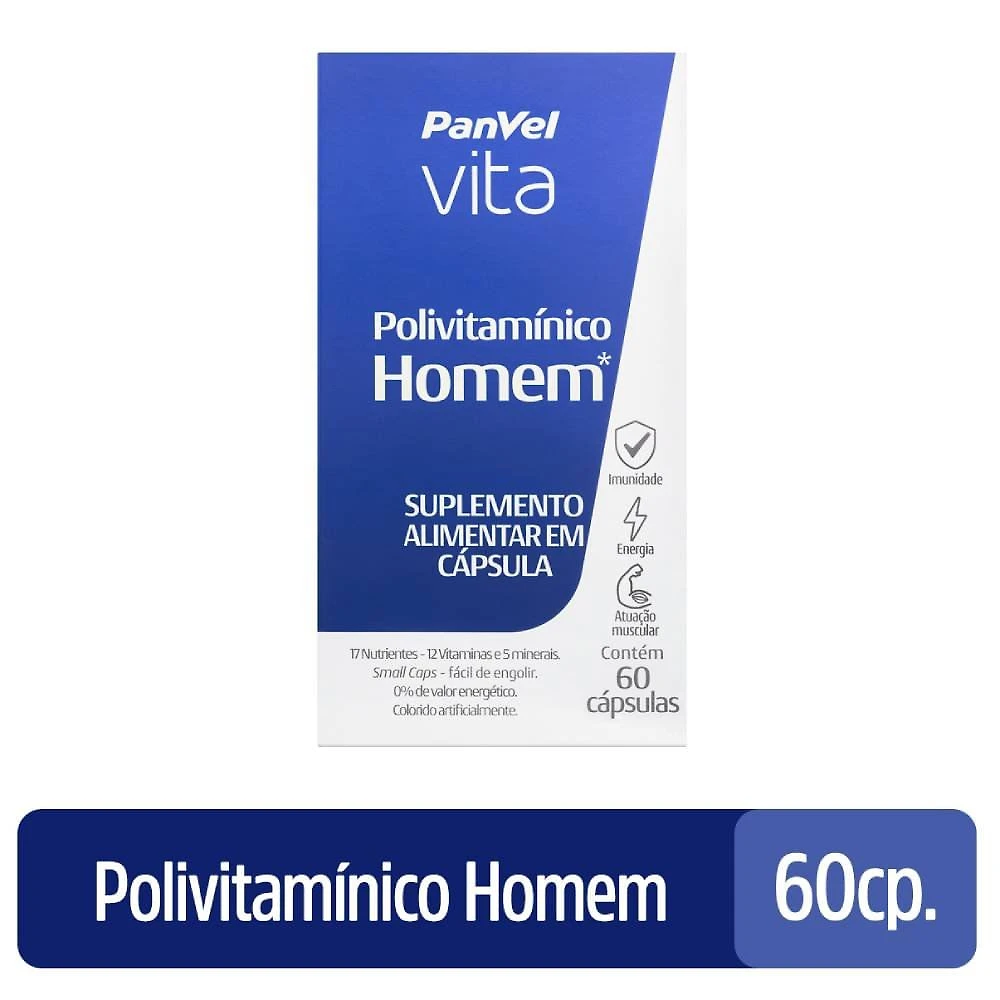 Polivitamínico Homem Panvel Vita 60 Cápsulas