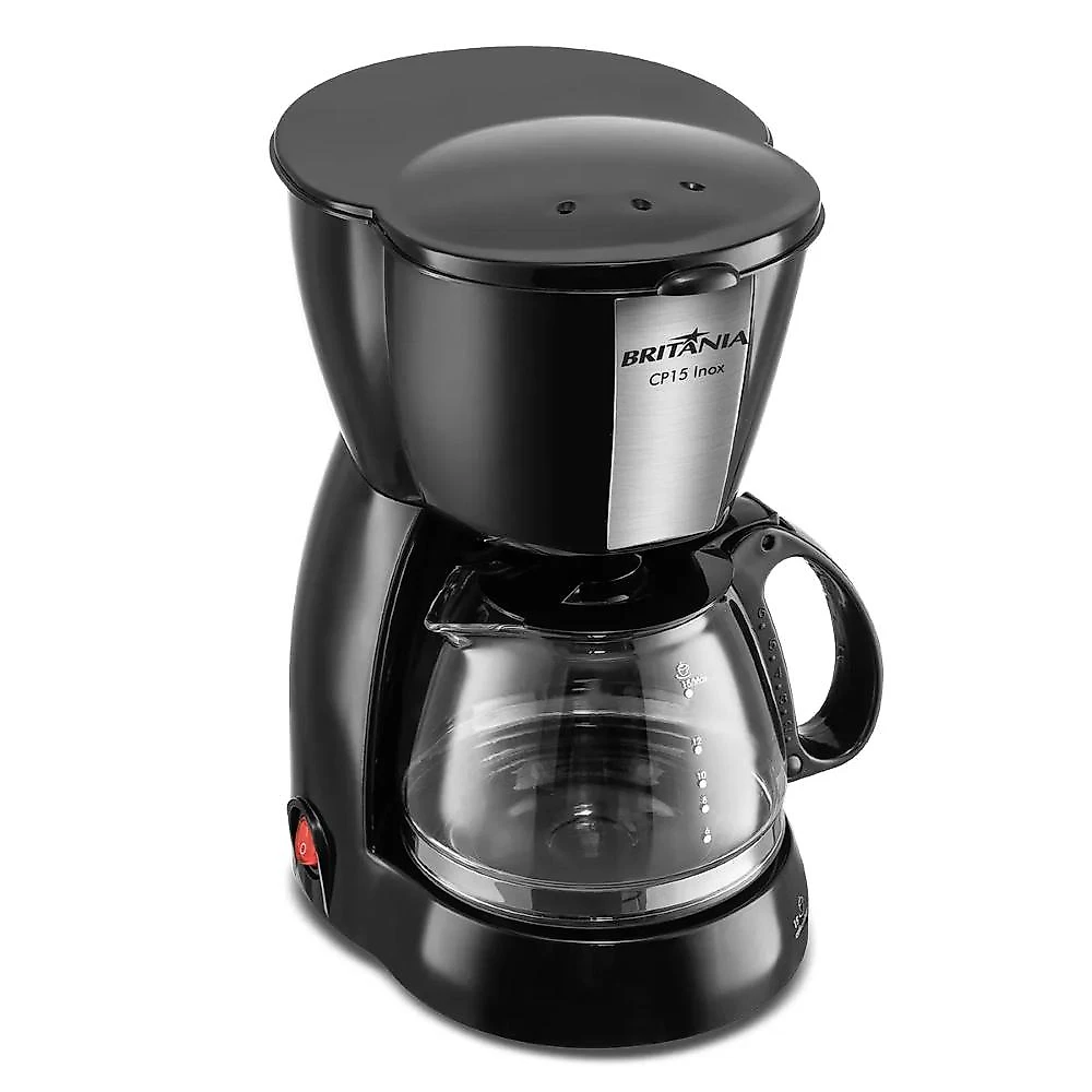 Cafeteira cp15 inox britânia com capacidade 600ml e colher dosadora 220v