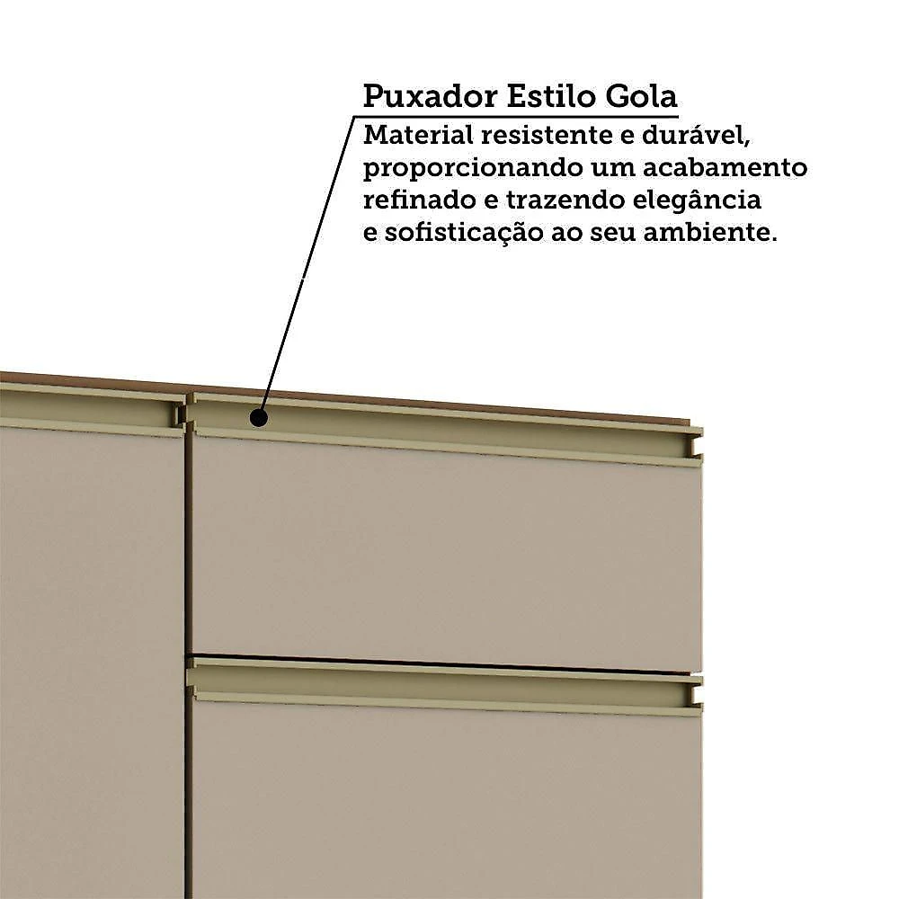 Balcão de Cozinha 3 Portas 2 Gavetas MDF 120CM Café Luciane Móveis