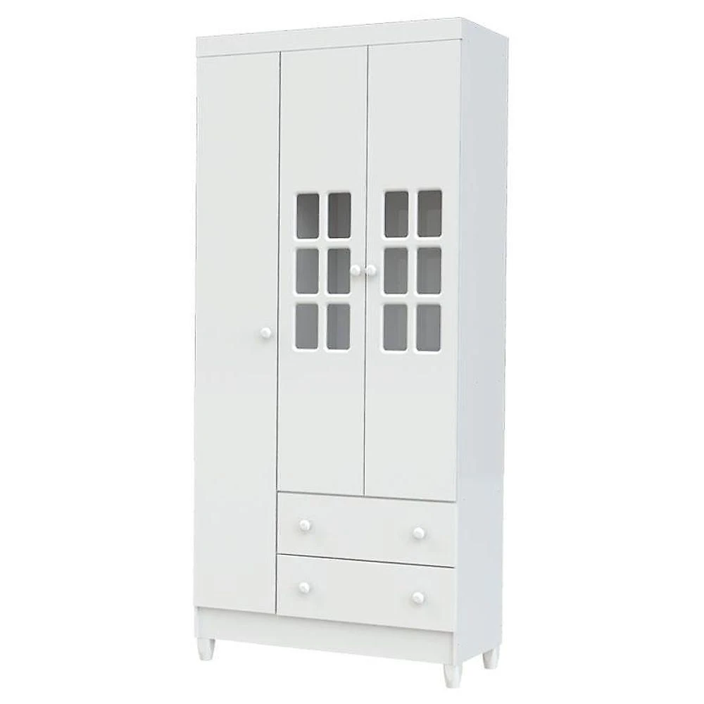 Quarto De Bebê Mariah 3p Com Berço Lila Branco Brilho - Carolina