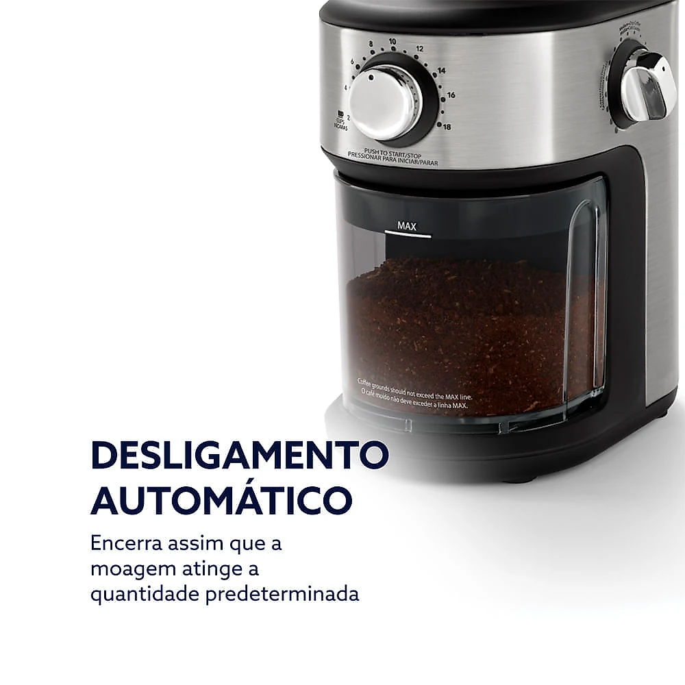 Moedor de Café Automático Oster com 18 Níveis de Moagem - BVSTBMH24 110