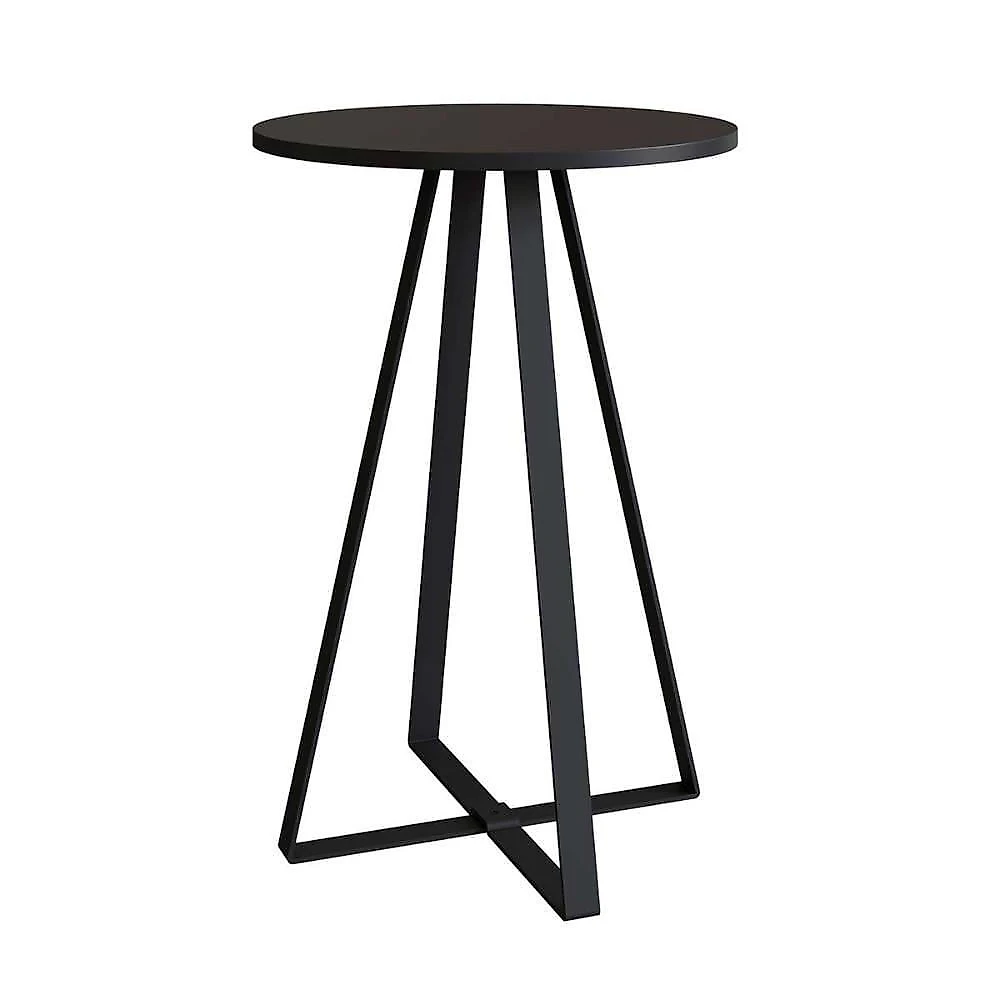 Kit 2 Mesas Laterais para Sala Quadrado MDF Aço 45CM Preto Moderno 10kg
