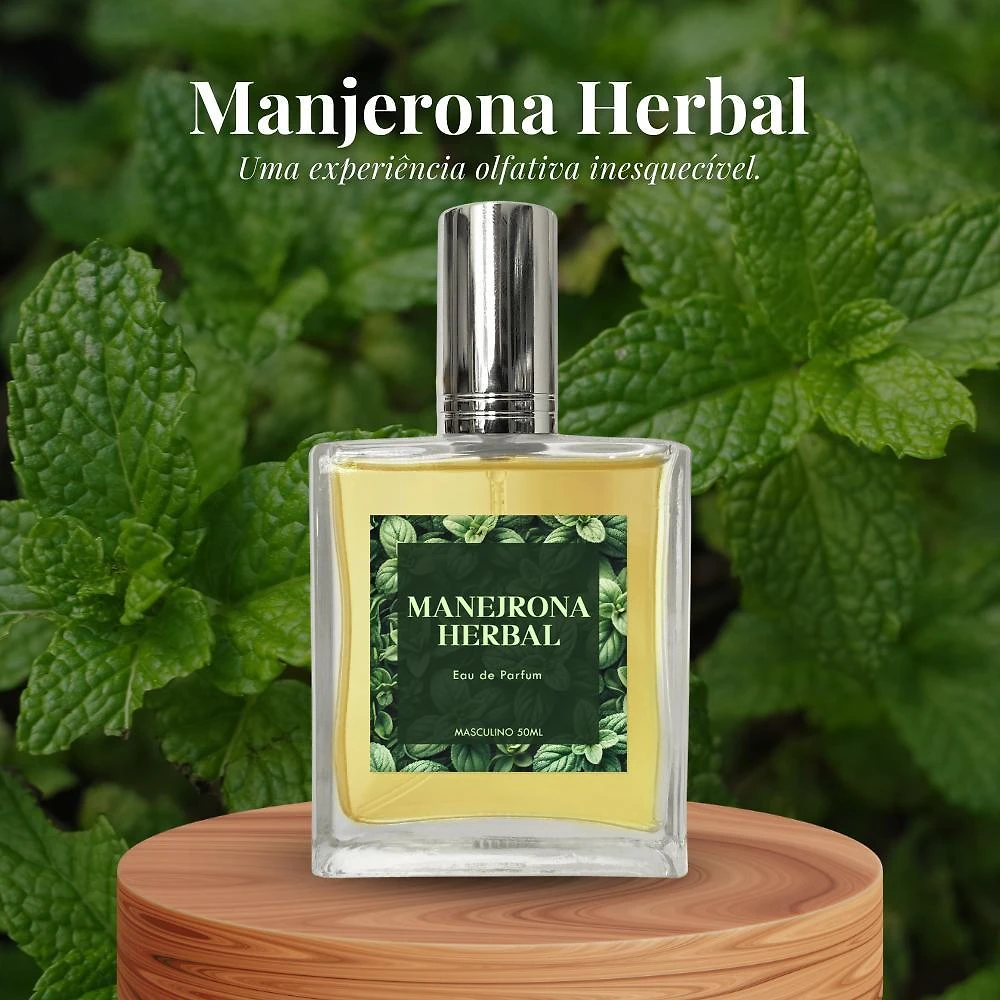 Miniatura Perfume Manjerona Herbal Masculino 50Ml - Natural E Vegano