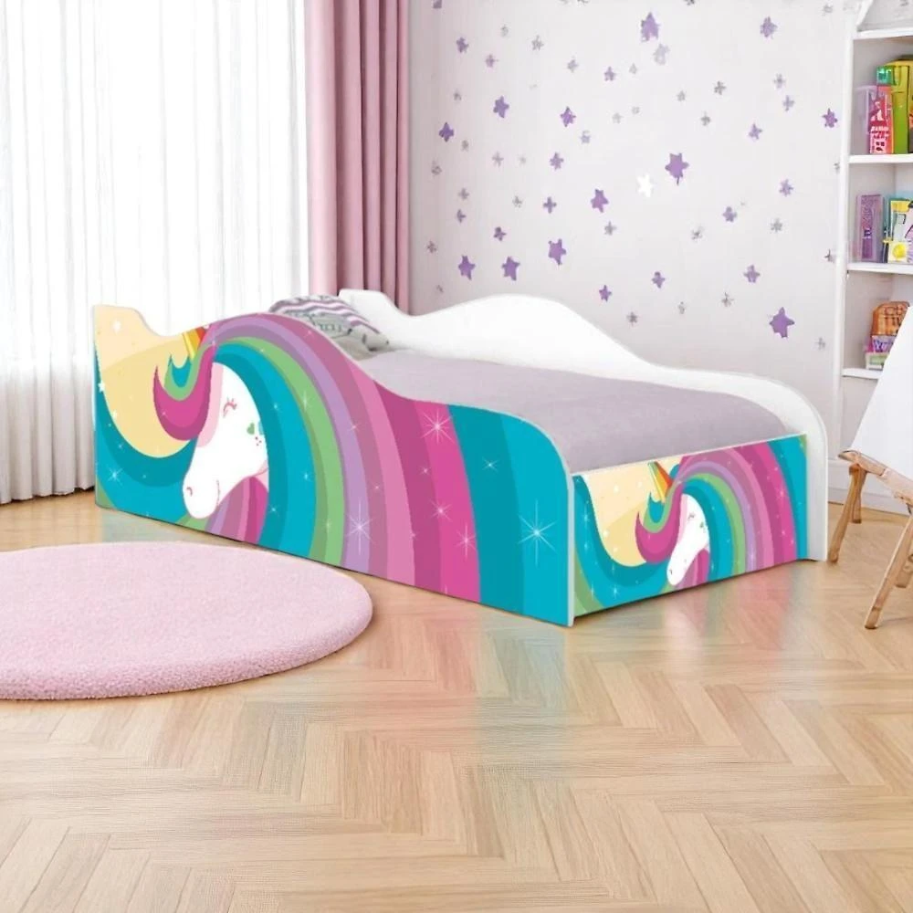 Cama Solteiro Glow Unicórnio Arco Solteiro Com Colchão