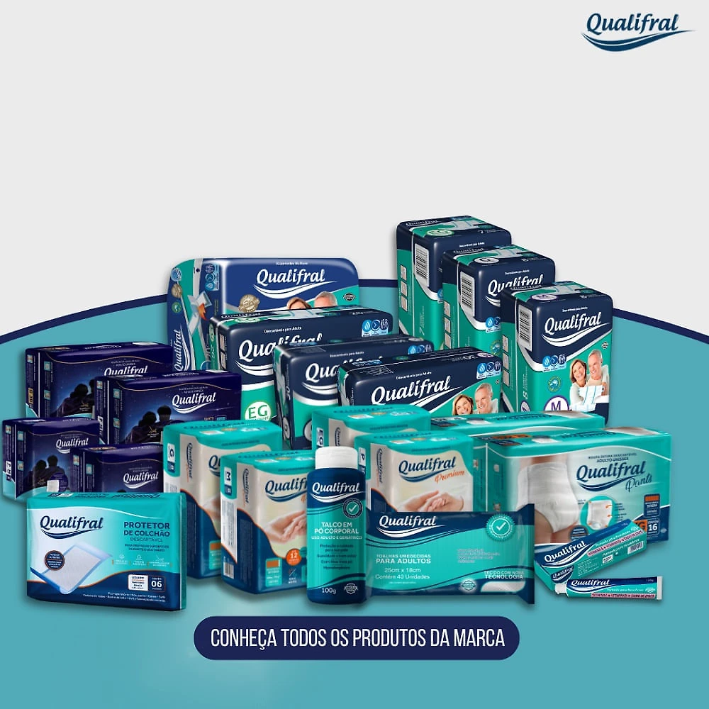 Miniatura Fralda Geriátrica Qualifral Pants Noturna P/M 16 Unidades