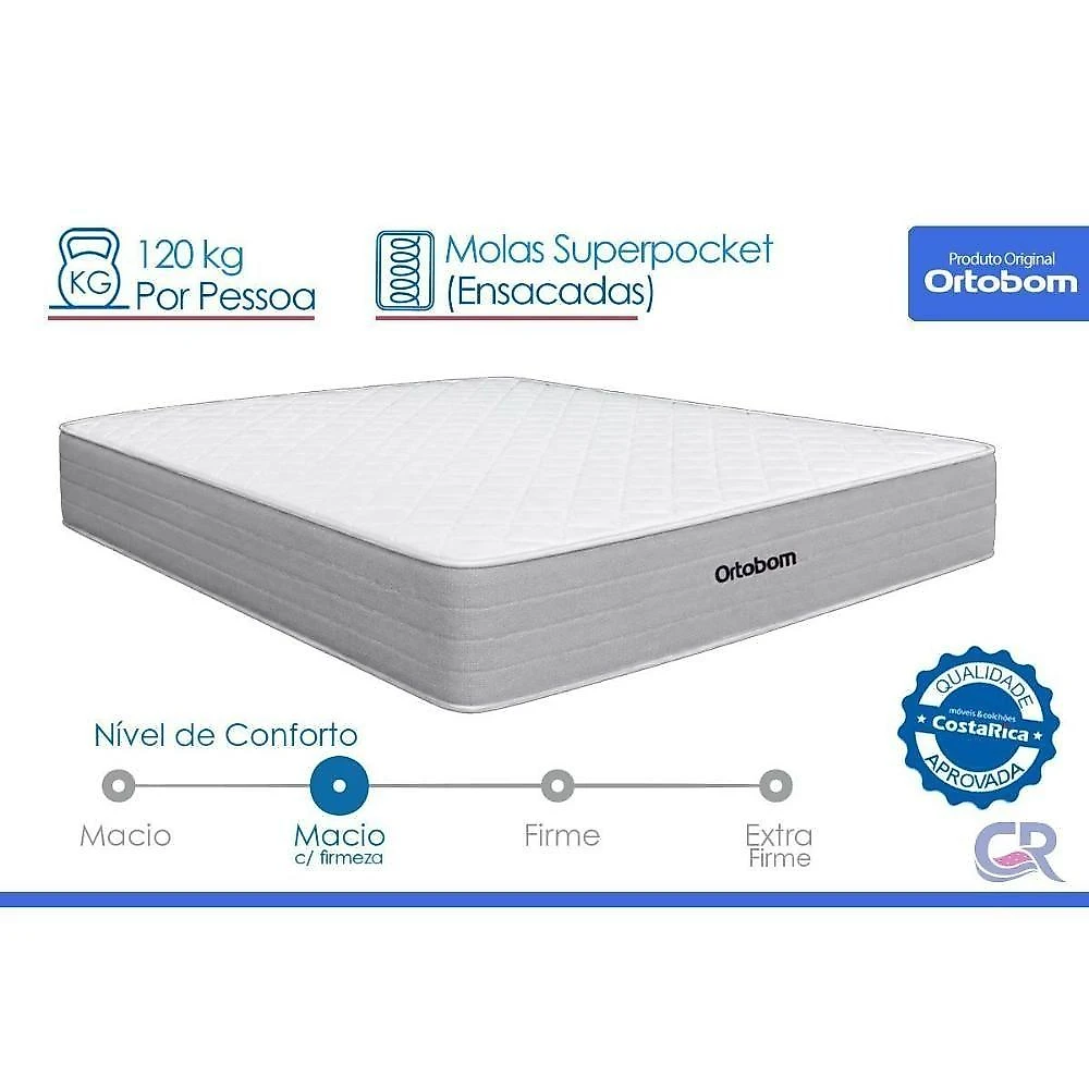Cama Box Baú Solteiro Plenno Colchão Ensacadas Preto Ortobom