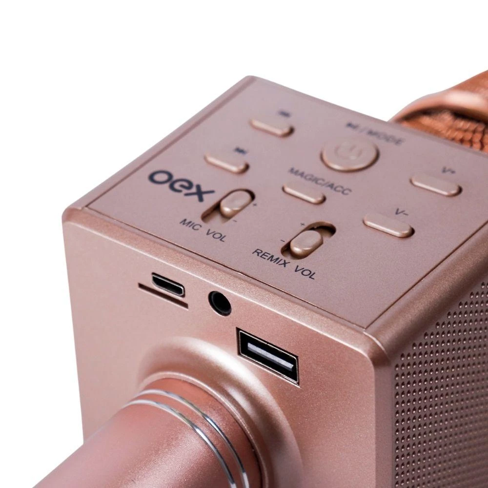 Microfone bluetooth com tecnologia tws - rosé