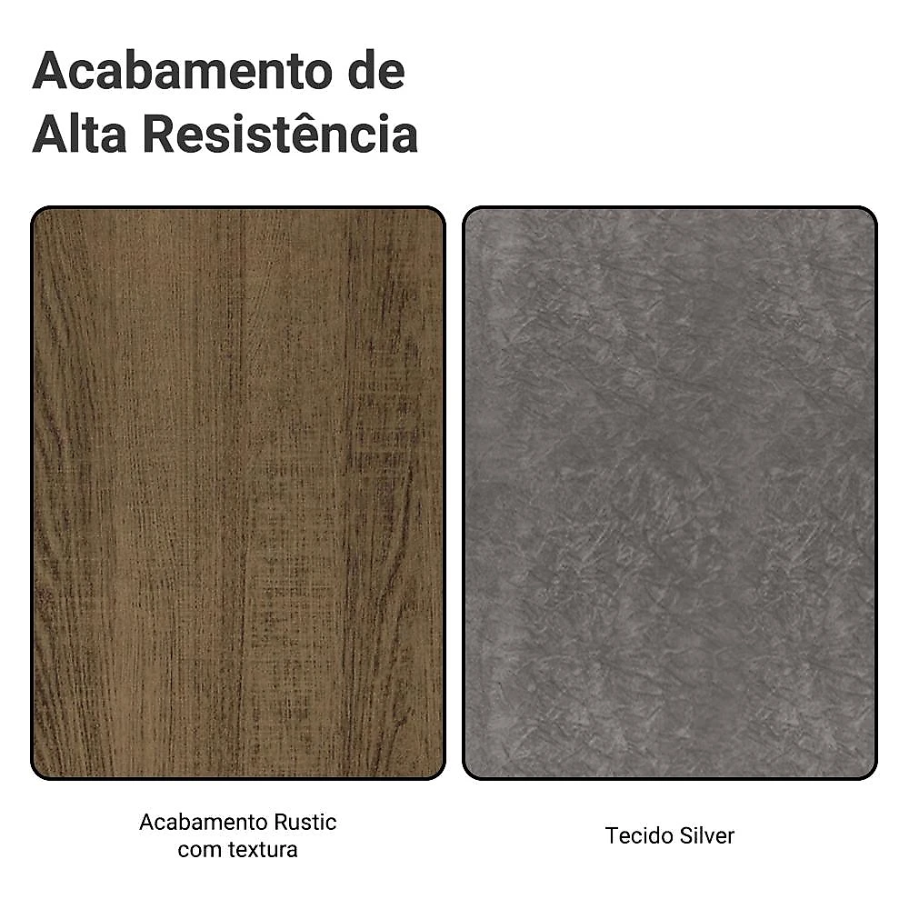 Kit 6 Cadeiras 4290 Madesa Rustic/Silver Rustic/Silver