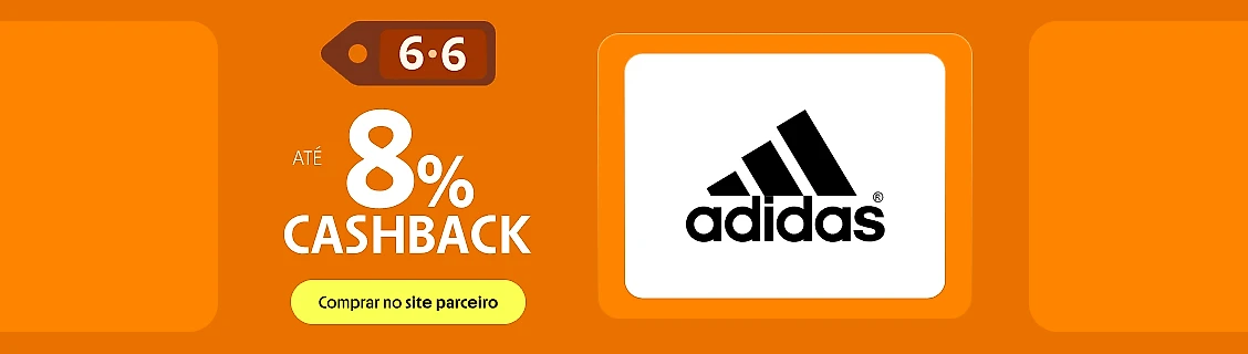 ADIDAS COM ATÉ 8% DE CASHABCK