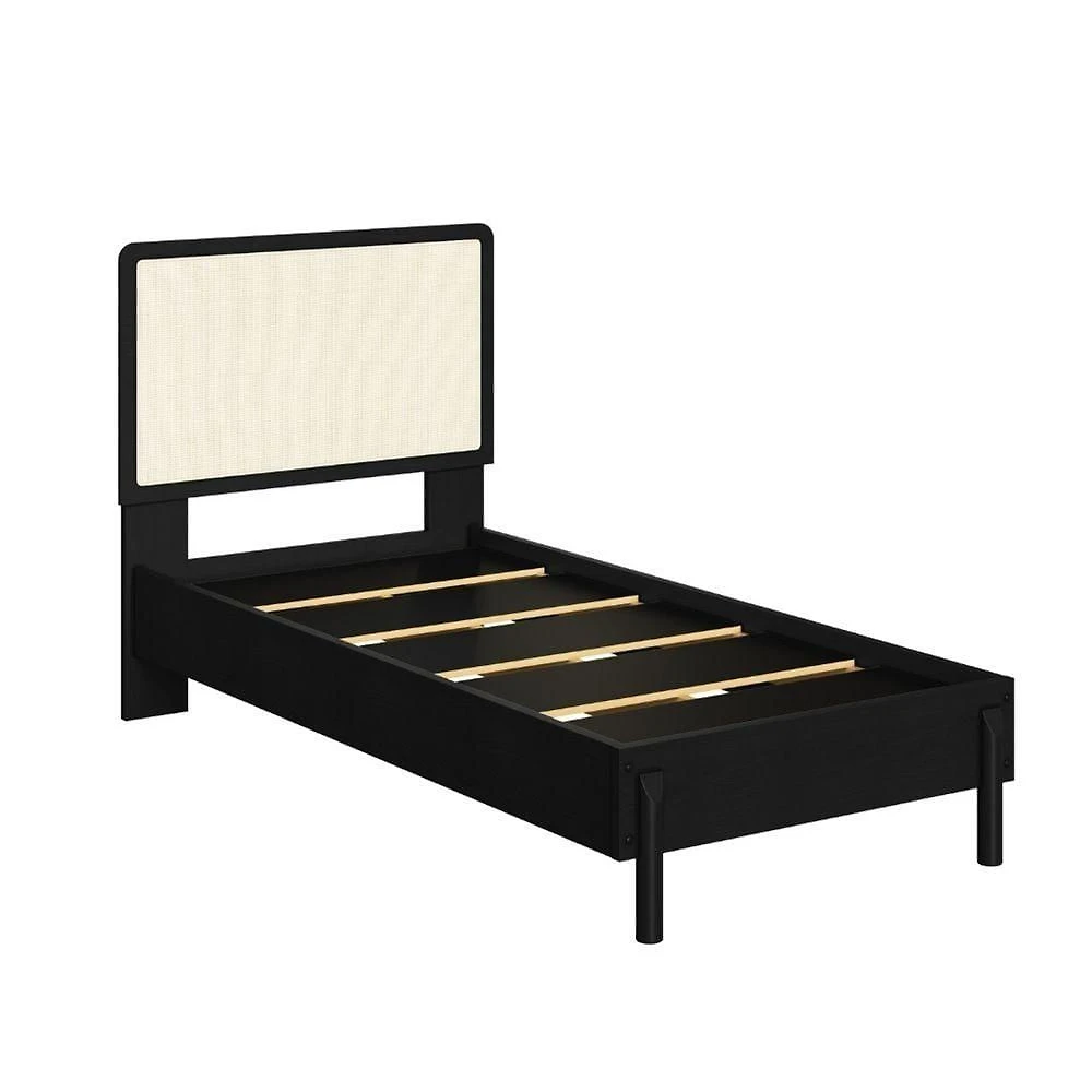 Cama de Solteiro Oslo com Cabeceira Painel MDP Bege Artesano Móveis 102CM