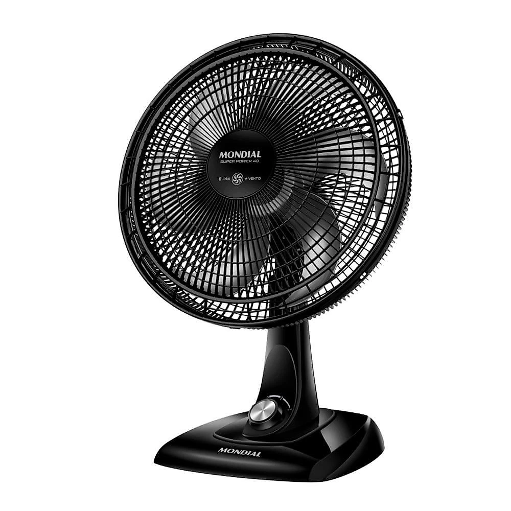 Ventilador de mesa mondial super power 40cm vsp40 b 6 pás 3 velocidades preto 110