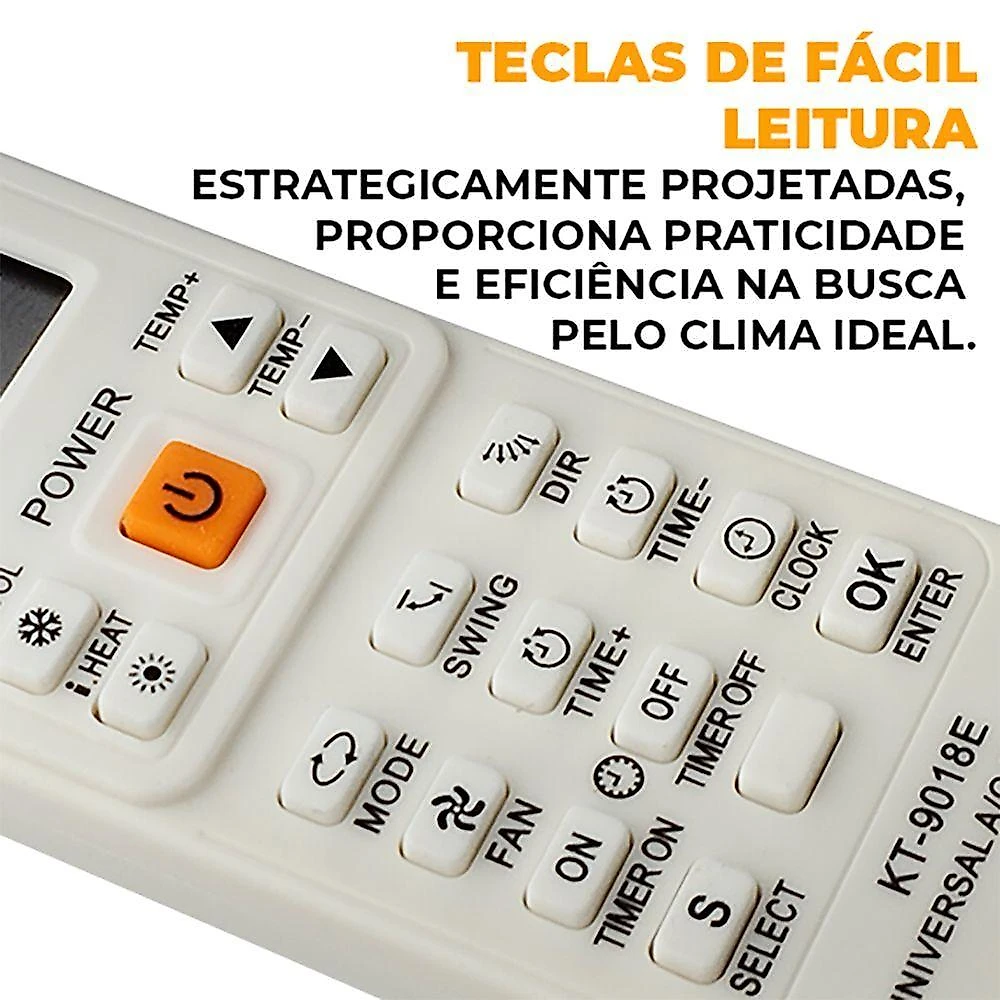 Controle Remoto Universal para Ar Condicionado KT-9018E HIATSU 6000 em 1 KT-9018E