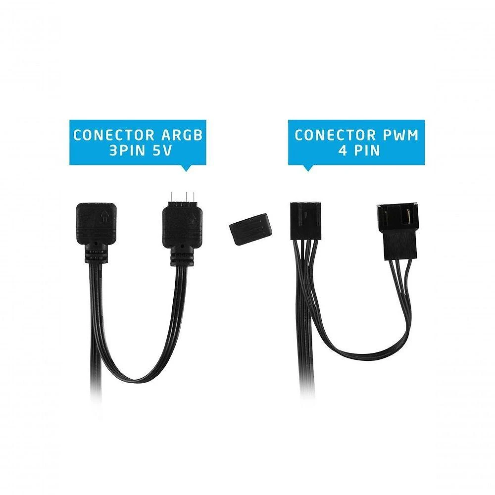 Cooler Gamer F12D-ARGB Double Ring Fan 120MM ARGB e Baixo Nível de Ruído Preto Evus