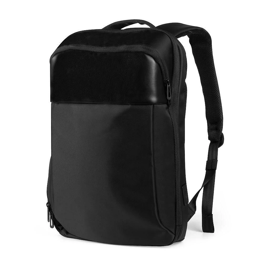 Mochila para Notebook Premium Poliéster Preto com Porta USB e Engate para Mala de Viagem Masculino
