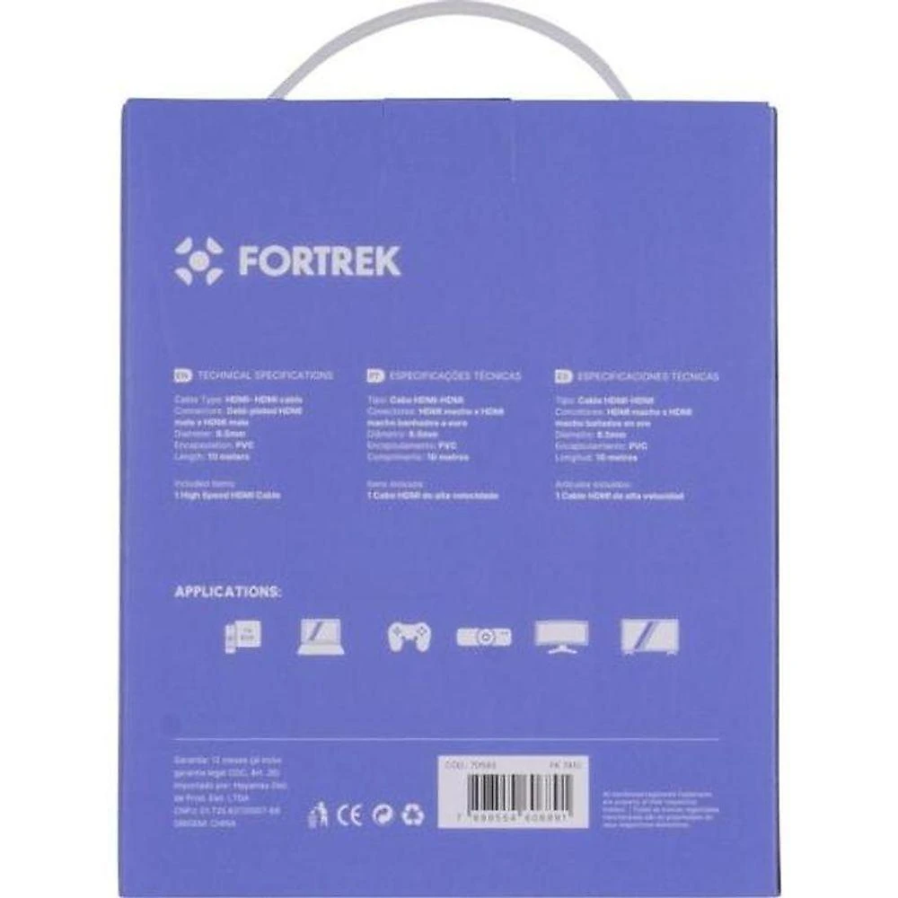 Cabo Hdmi Com Filtro 2.0 4k 10 Metros Hd2010 Fortrek Fk 741c