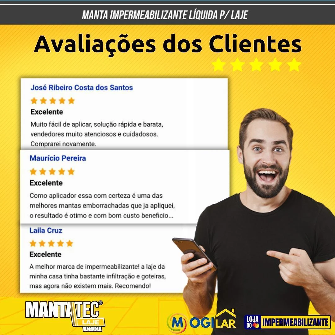 Miniatura Manta Líquida Emborrachada 12Kg Impermeável Mantatec Laje