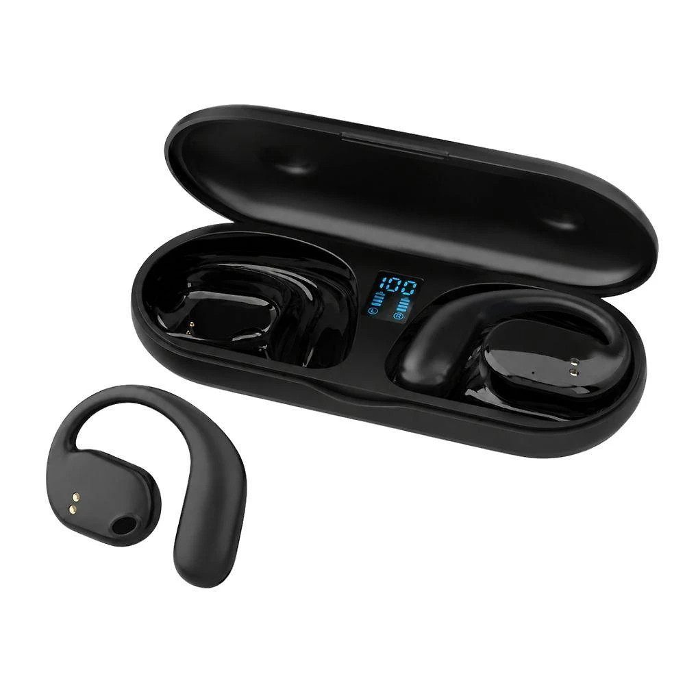 Fone de Ouvido por Condução Óssea sem Fio MDM Premium para Ciclista com Microfone Preto