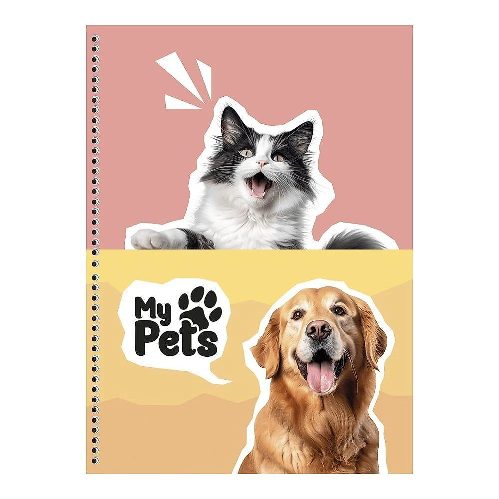 Caderno Espiral Universitário São Domingos My Pets - Animativa Capa Dura 10 Matérias 160 Folhas