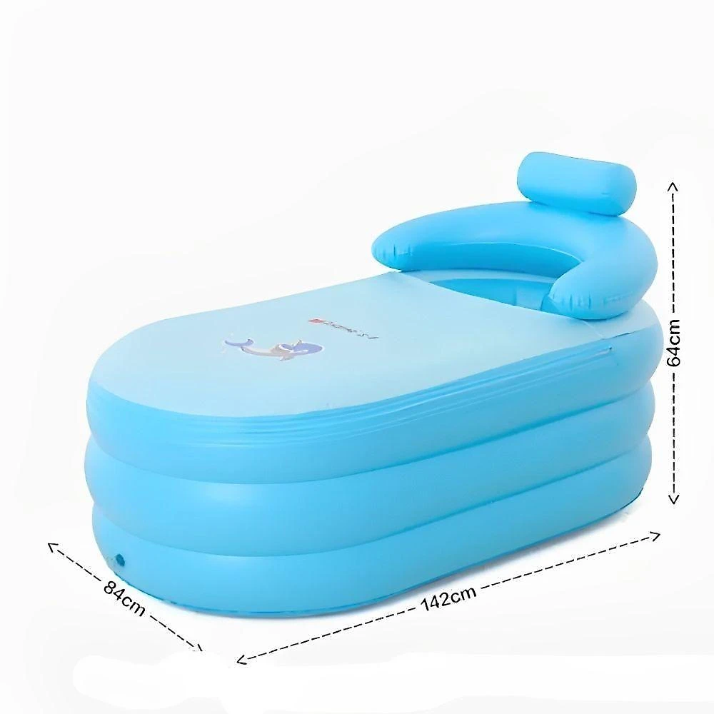Banheira Inflavel Portatil Dobravél PVC Ecologico 64cm X 84cm X 142cm para Banho Relaxante Yeet