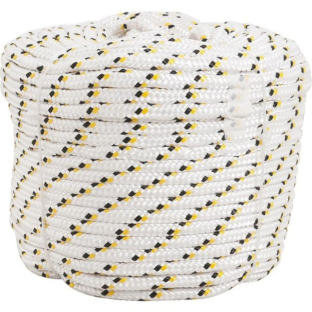 Corda Multifilamento Trançada 8053161000 com 16,0MM e 110M Branca com Detalhes em Preto e Amarelo