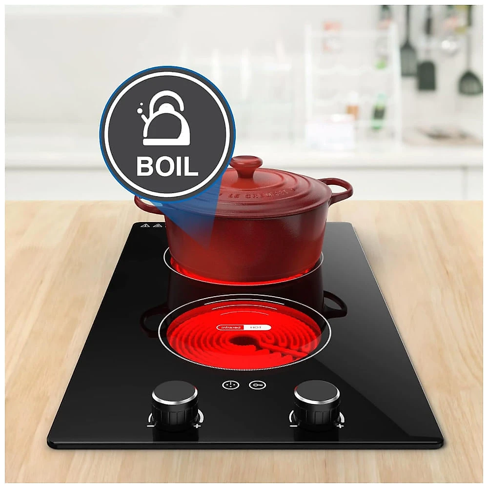 Cooktop Eltrico de Induo Porttil com Queimador Duplo, 9 Nveis de Potncia, Trava para Crianas, Temporizador, Indicador de Superfcie Quente e Proteo 110v
