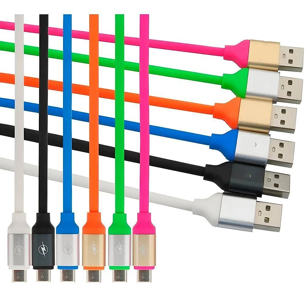Cabo Carregador Usb C Colorido Silicone Telefone Carregamento Azul