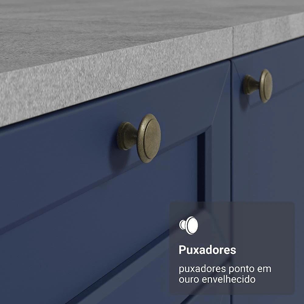 Armário Aéreo 50cm 1 Porta Branco/azul Vik Madesa Branco/azul