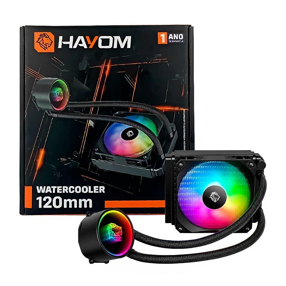 Water Cooler MOD.FC1314 para Processador 120mm Compatível Intel Amd Preto Hayom