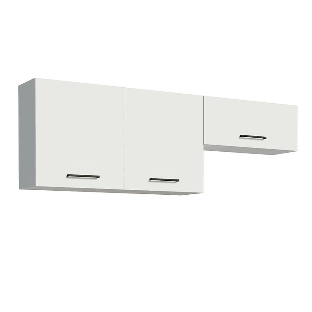 Kit com 2 Armários Aéreos Multiuso 3 Portas Agata Madesa Branco