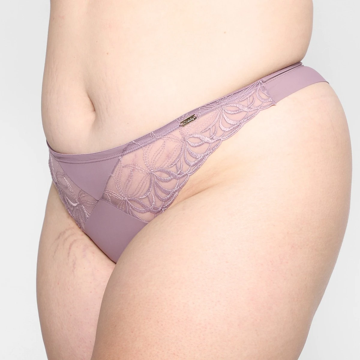 Miniatura Calcinha Fio Dental Plus Size Dilady Rendada Rosa Escuro - 48