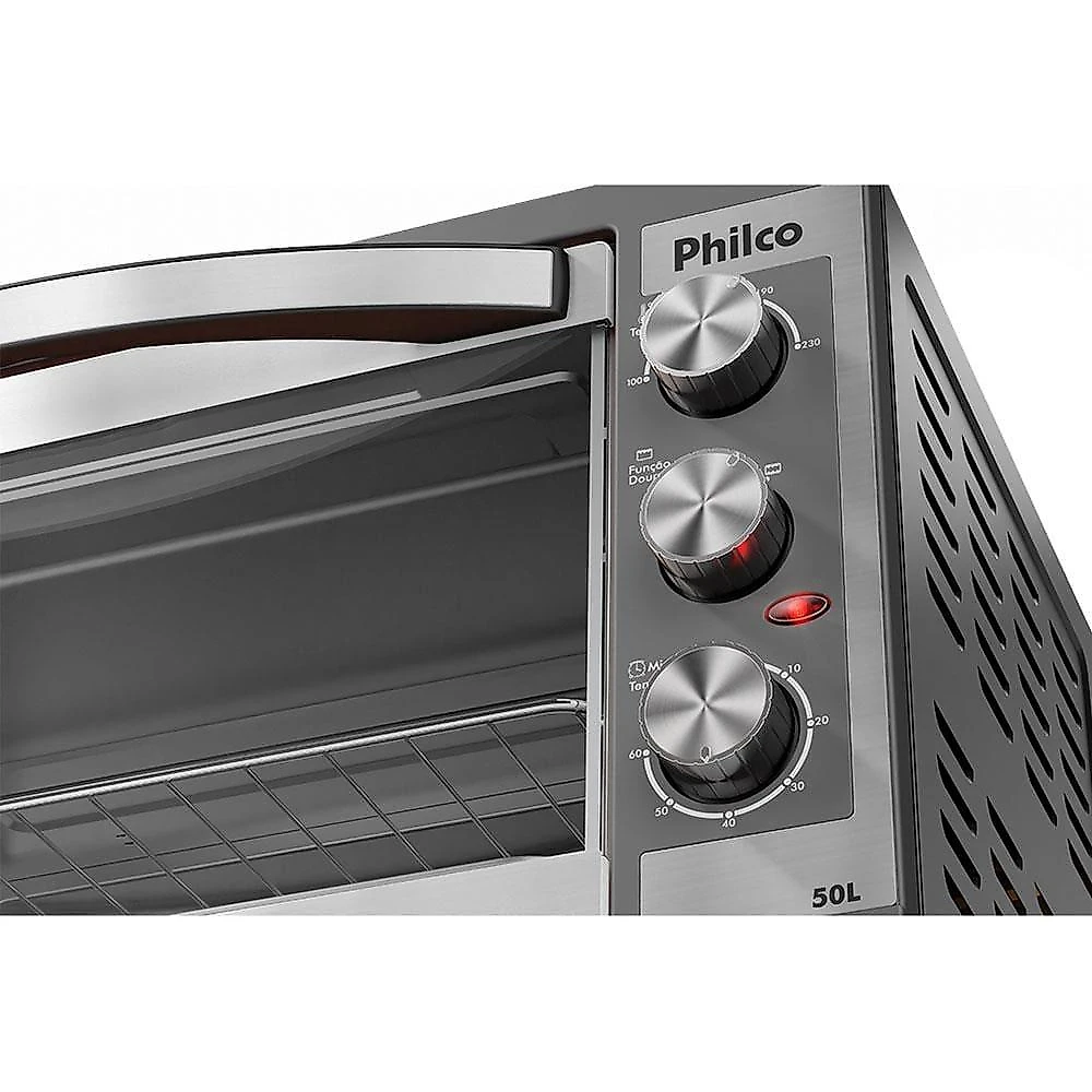 Forno elétrico philco pfe52p 50l timer de 60 minutos dupla resistência preto 110