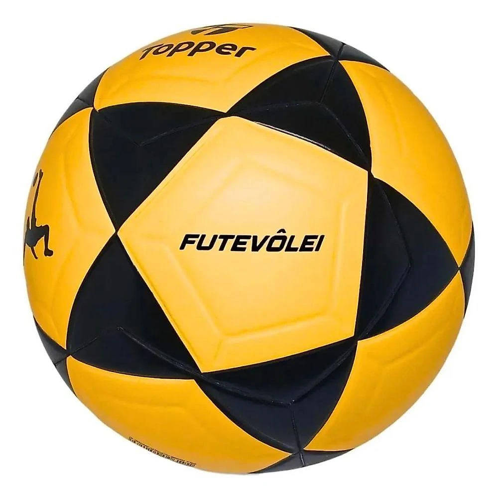 Bola de Futevôlei R1 Oficial para Areia Amarelo e Preto Topper