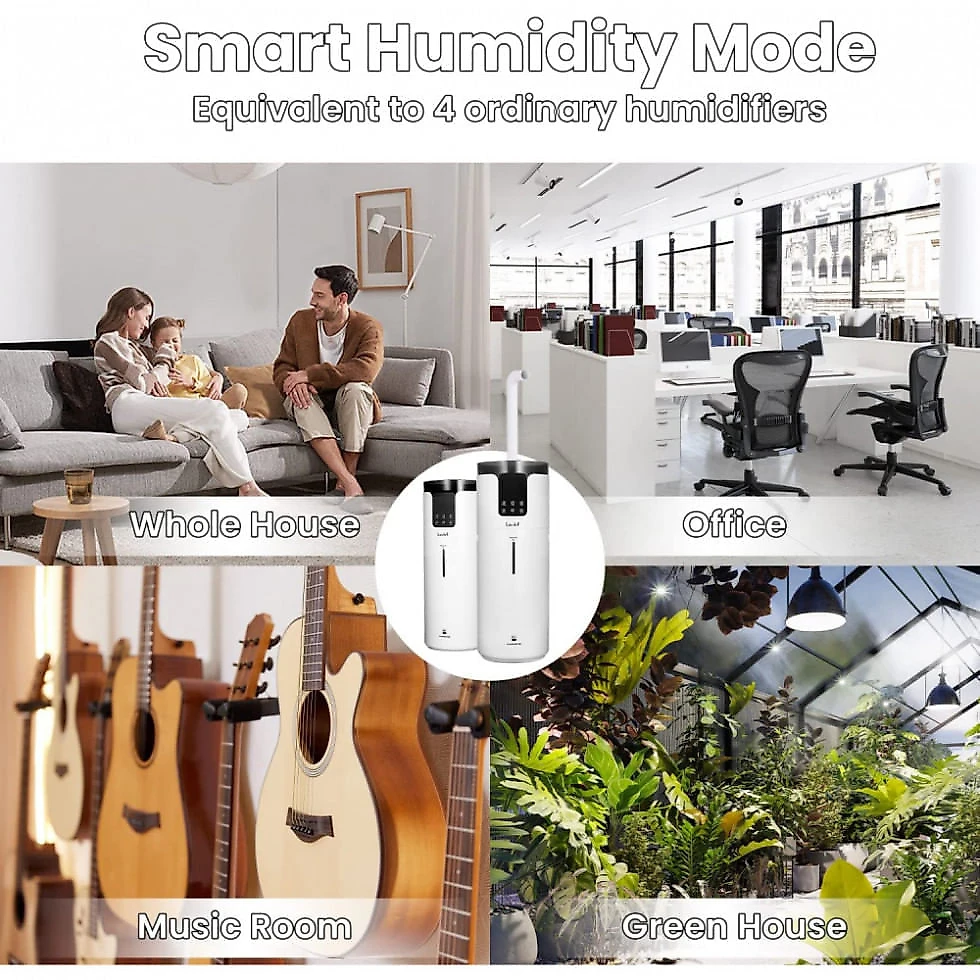 Umidificador Ultrassônico 16L com Display LED e Silencioso, LACIDOLL, Branco
