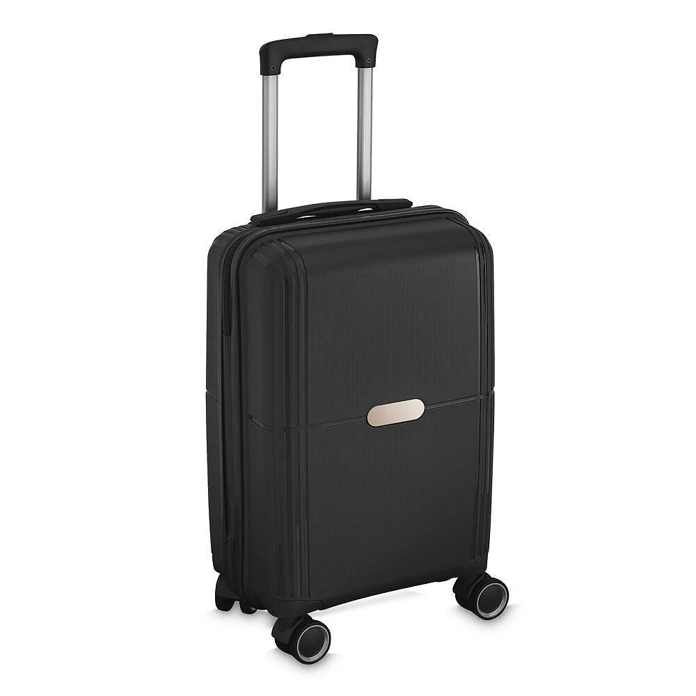 Mala de Bordo Executiva 34L Polipropileno Rodas 360º Cadeado Embutido Compacta Preta