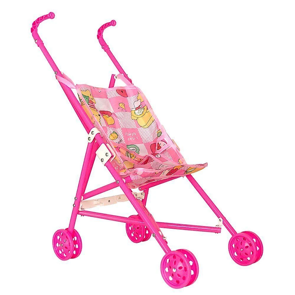 Carrinho de Boneca Dobrável para Menina Brinquedo Rosa Wellmix