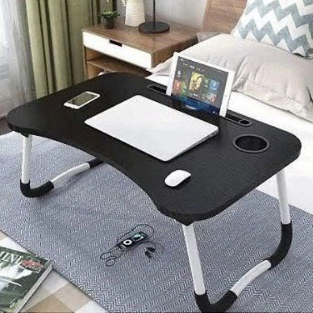 Mesa para Notebook Multifuncional Madeira e Metal Preto e Branco Top Rio Comercial
