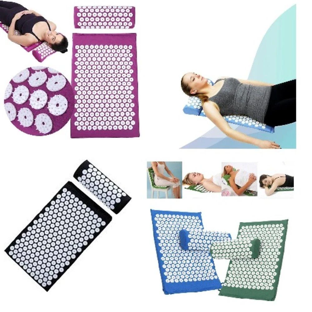 Tapete de Acupuntura para Yoga com Travesseiro e Colchonete Tapete Acumputura Yoga Travesseiro