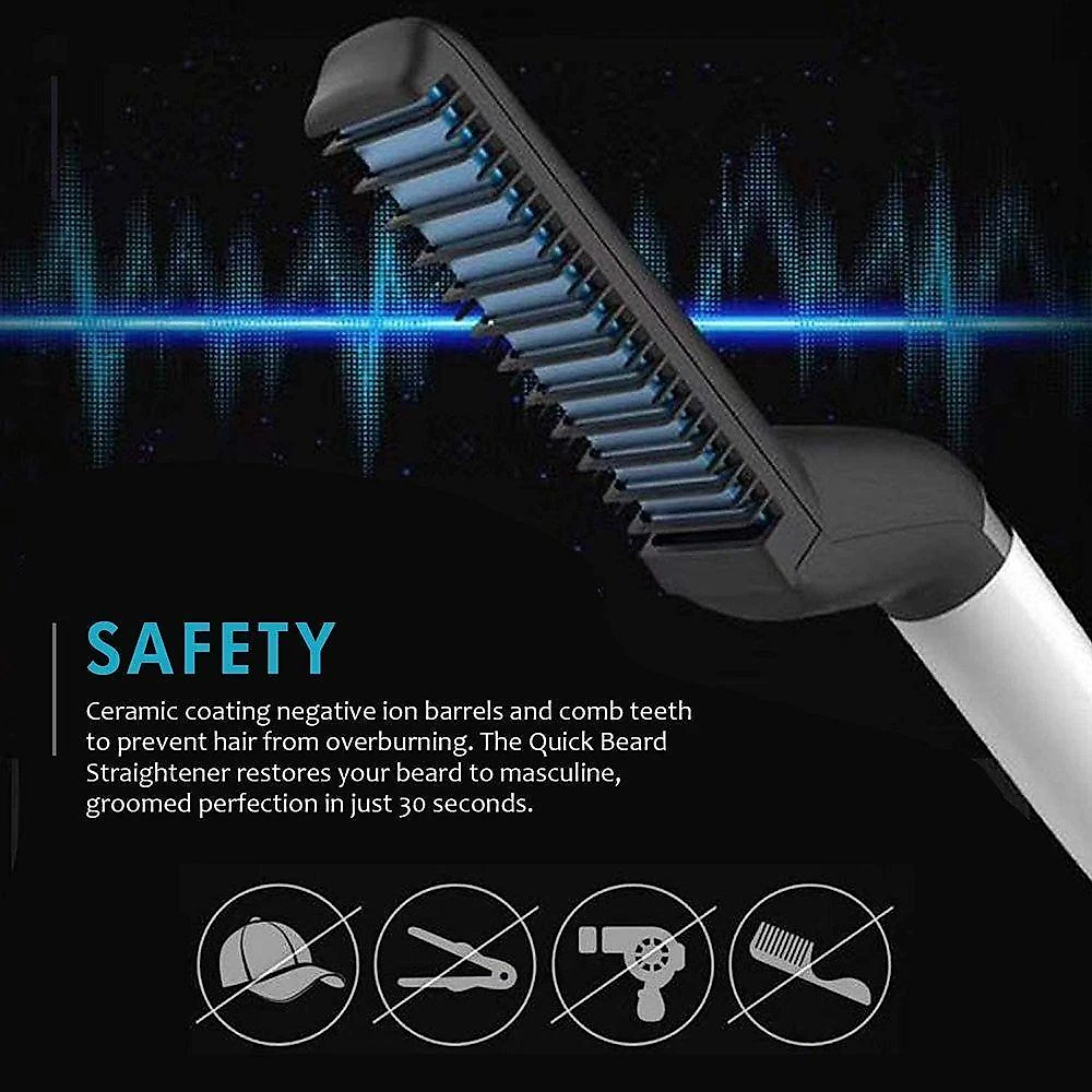 Modelador De Barba Pente Alisador Chapinha Para Barba Bivolt Bivolt