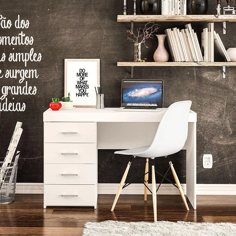 Mesa para computador ou escritório politorno malta com 4 gavetas