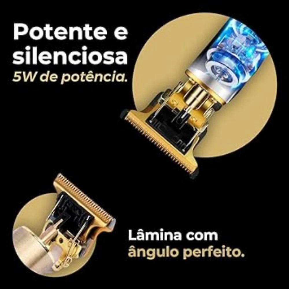 Máquina de Acabamento Utimix Vintage Barber Aparador de Barba Recarregável sem Fio
