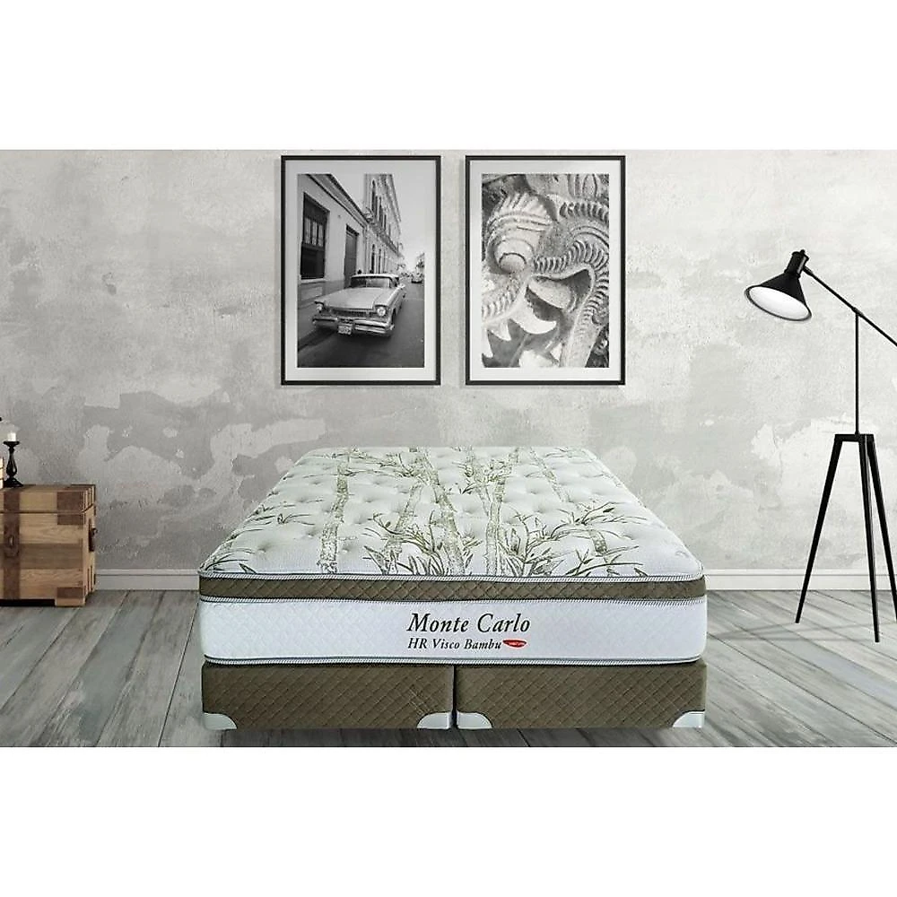 Colchão Queen Espuma Viscoelástico Visco Molas Ensacadas Masterpocket Monte Carlo Euro Pillow (158x198x33) - Herval