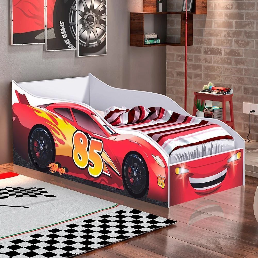 Cama De Solterio Verona Vermelho Com Colchão