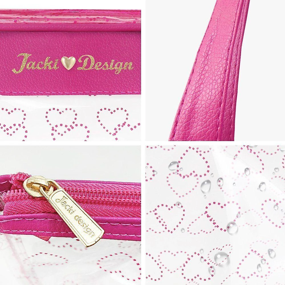 Kit Mala De Bordo E Necessaire Transparente Love Pink