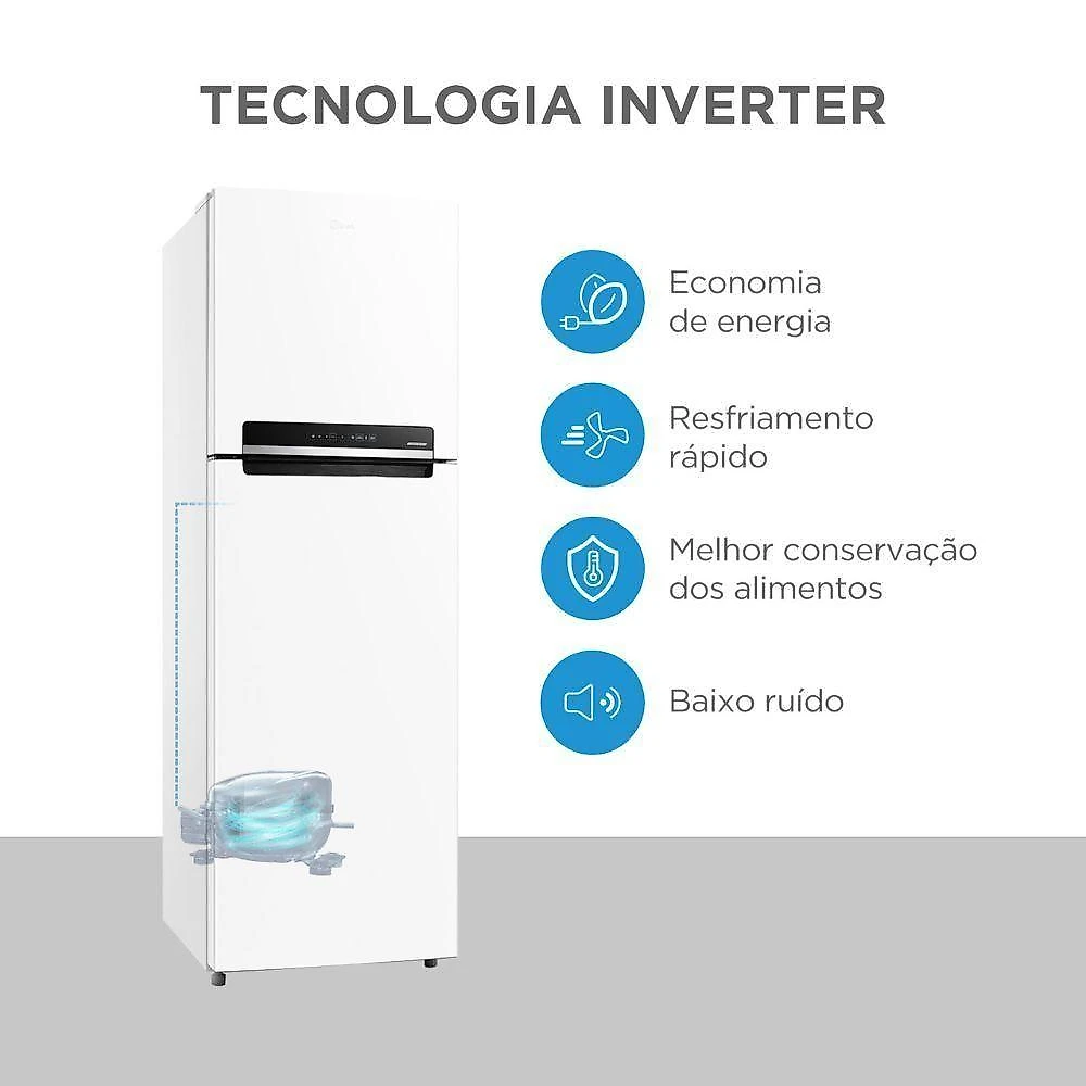 Geladeira Midea Frost Free Duplex Inverter 425L RT572 Branco Bivolt