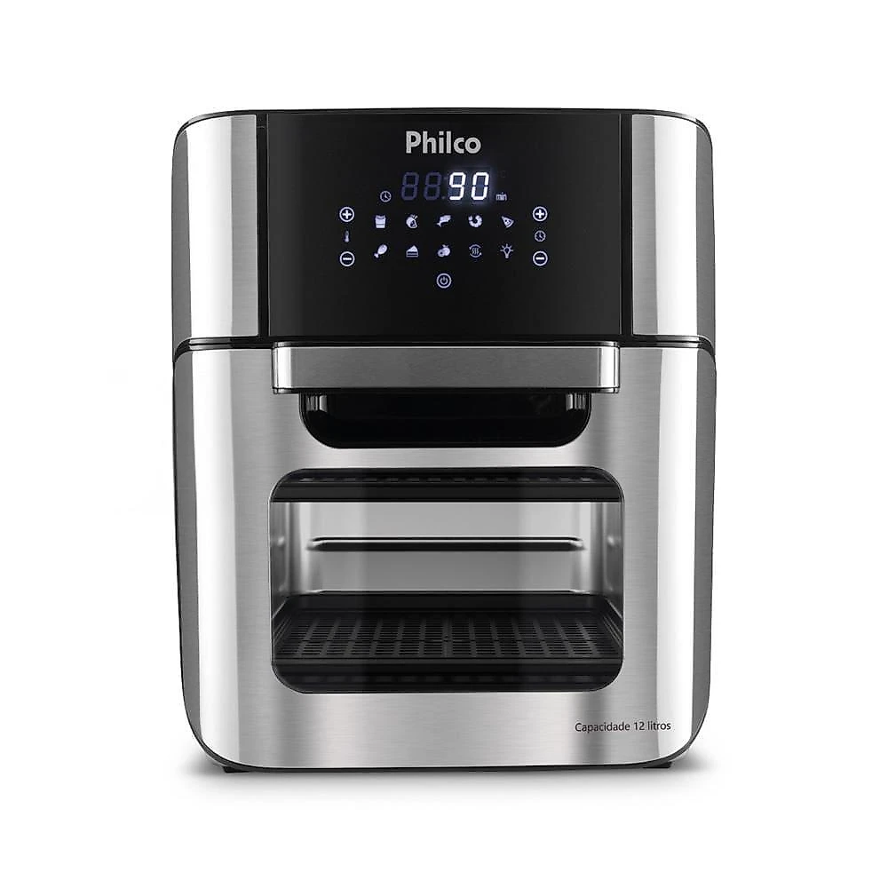 Fritadeira elétrica sem Óleo air fryer oven philco 12l pfr2200 preta 110