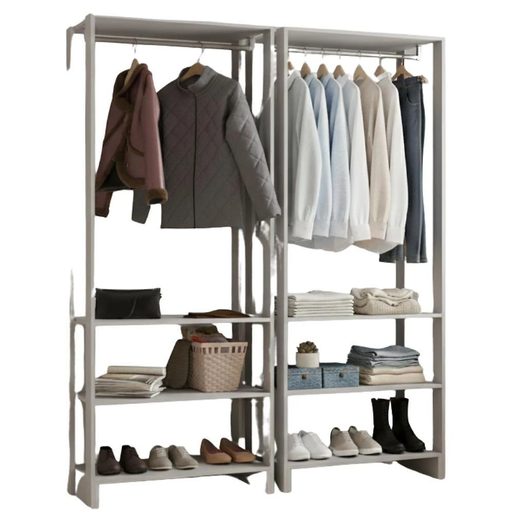 Kit 2 Closet Modulado 3 Prateleiras 200x80 Cm Ey101 Novam - Branco