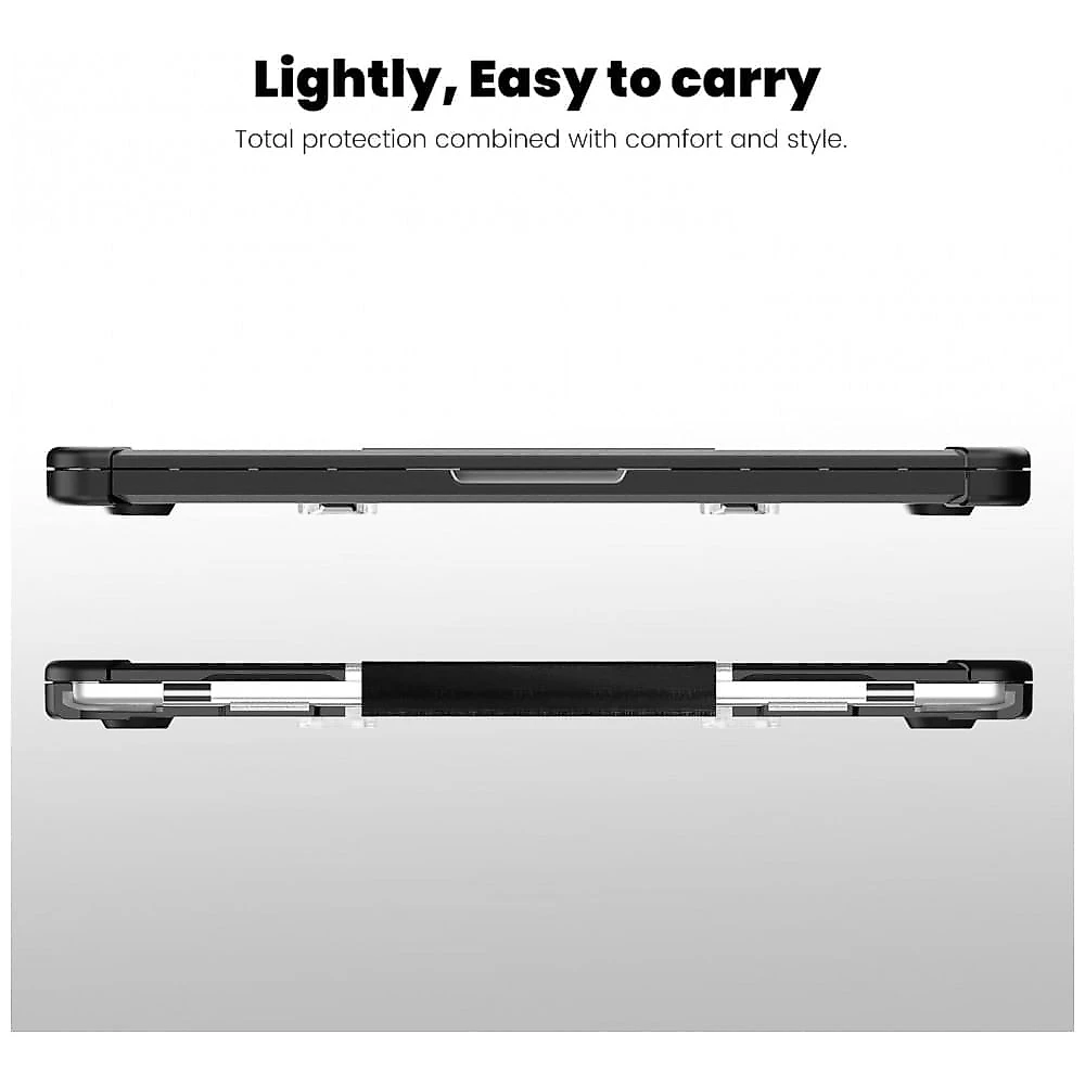 Capa Rígida Antichoque Preta XK para MacBook Air 15″ (2023–2025, Modelos A3241/A3114/A2941, M2/M3/M4) – MEEgoodo